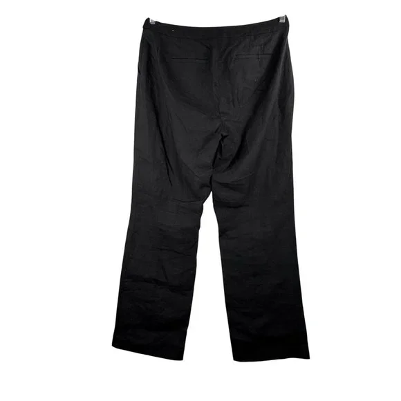 Talbots Windsor curvy linen pants black wide leg old money sz 10